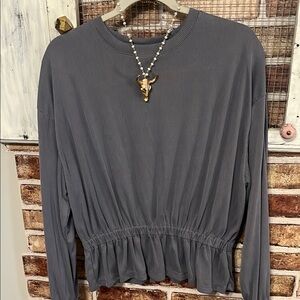 A New Day Charcoal Blouse